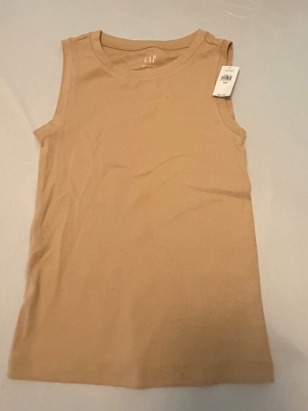 GAP Modern Crewneck Sleeveless Tank Top Beige Tan NWT XXS